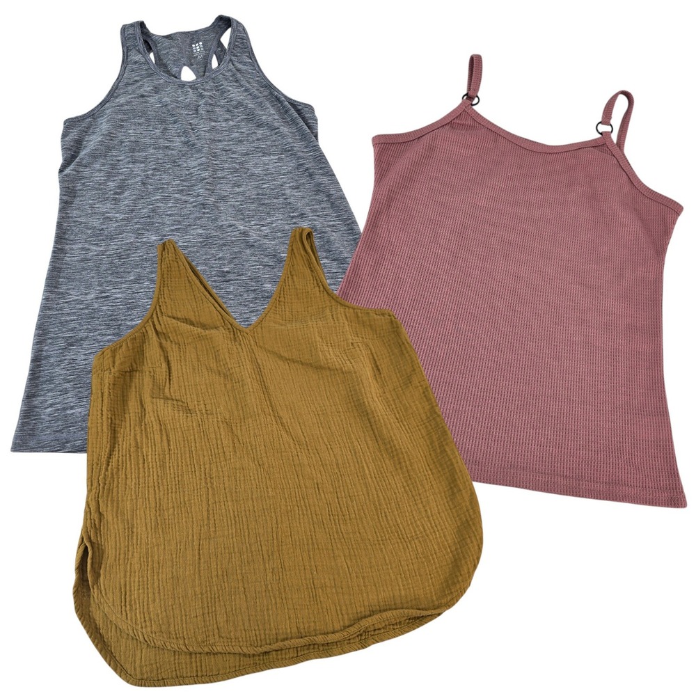 LOT of 3 Tank Tops Bundle Womens M Multi Color Casual Lot Activewear